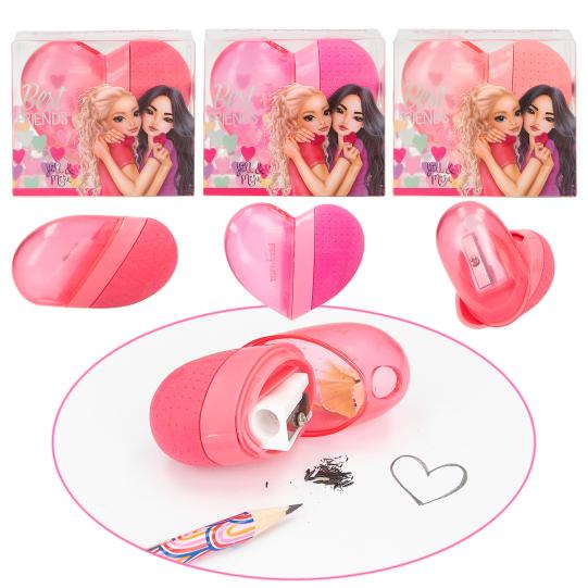 TOPModel 2in1 Heart Eraser And Sharpener BEST FRIENDS