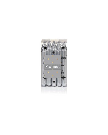 10cm Mini Silver Candles 20 Pack | Birthday Cake Candles Party Decorations
