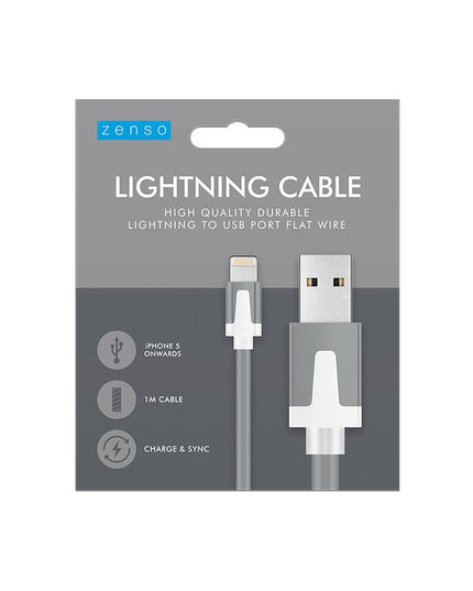 ZENSO LIGHTNING TO USB FLAT CABLE 1M