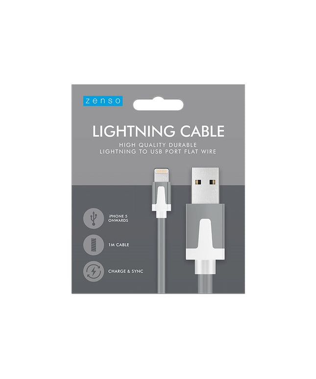 ZENSO LIGHTNING TO USB FLAT CABLE 1M