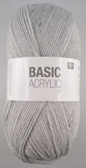 Rico Design Basic Acrylic DK Yarn Light Grey 014 – 100g
