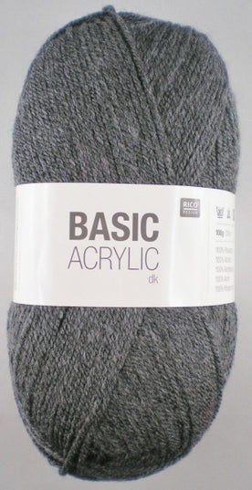 Rico Design Basic Acrylic DK Yarn Medium Grey 015 – 100g