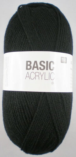 Rico Design Basic Acrylic DK Yarn Black 016 – 100g