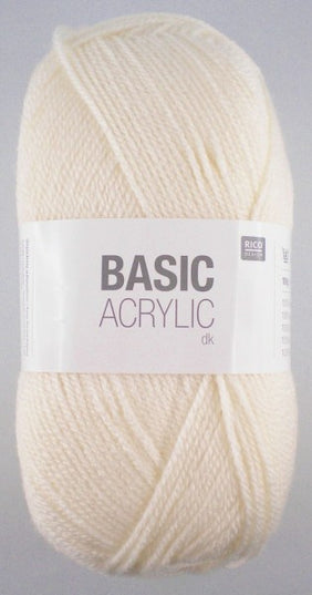 Rico Design Basic Acrylic DK Yarn Cream 002 – 100g