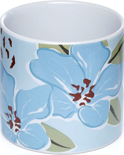 Small Ceramic Planter with Floral Design – Indoor Plant Pot