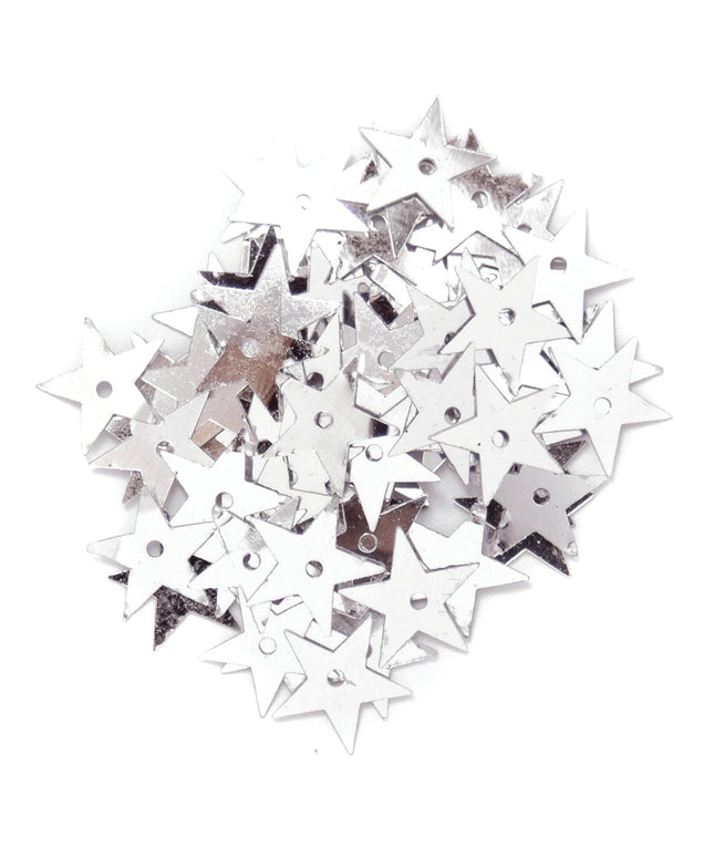 Sequins: Stars: 10mm: Silver
