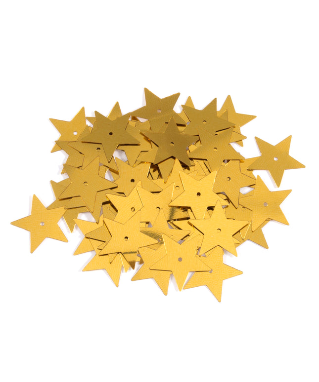 Sequins: Stars: 20mm: Gold