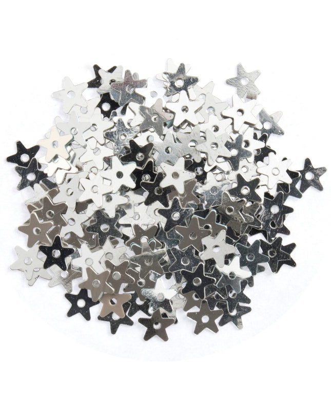 Sequins: Stars: 5mm: Silver