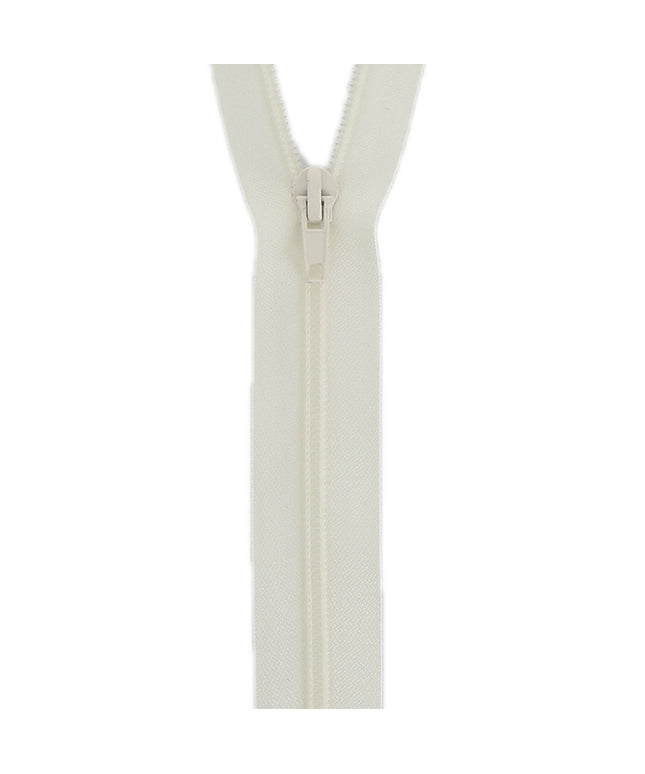 Nylon Open End Zip: 65cm: Cream
