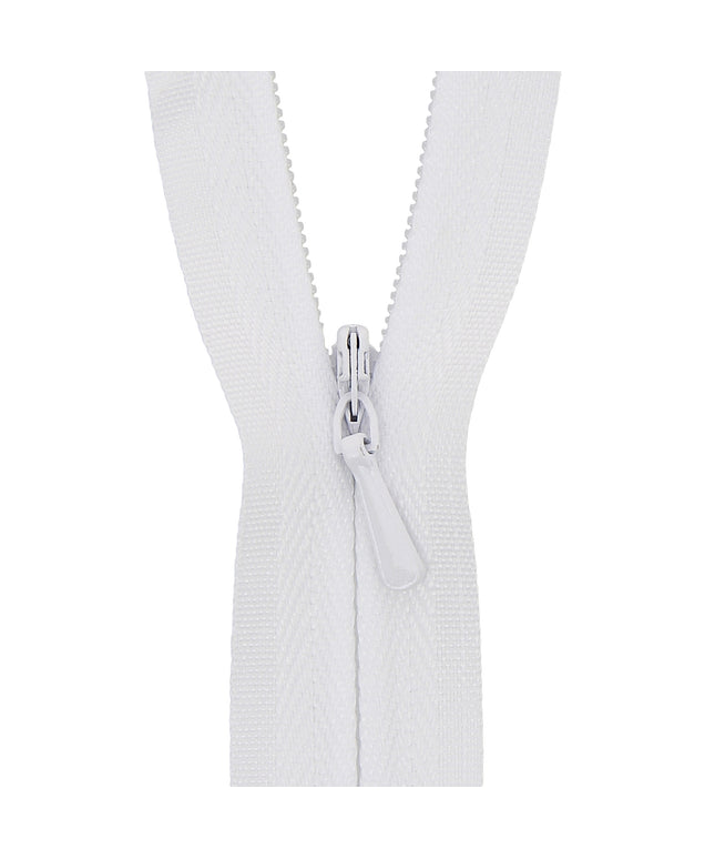 Concealed Zip Closed End: 60cm: White