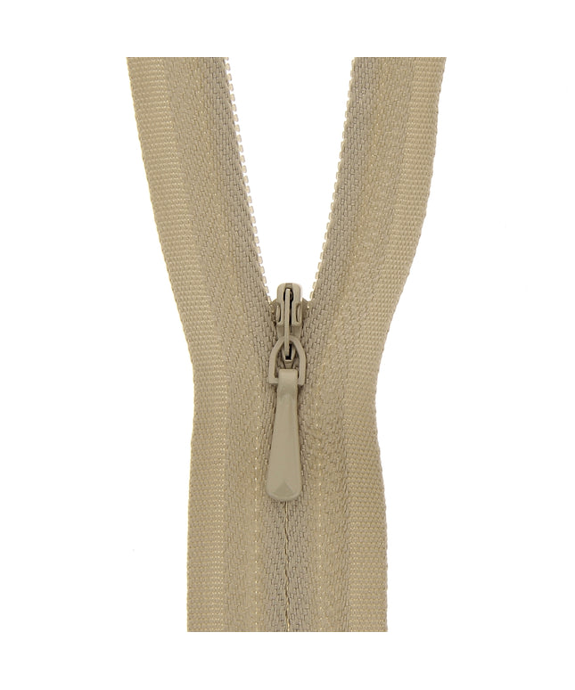 Concealed Zip Closed End: 60cm: Fawn