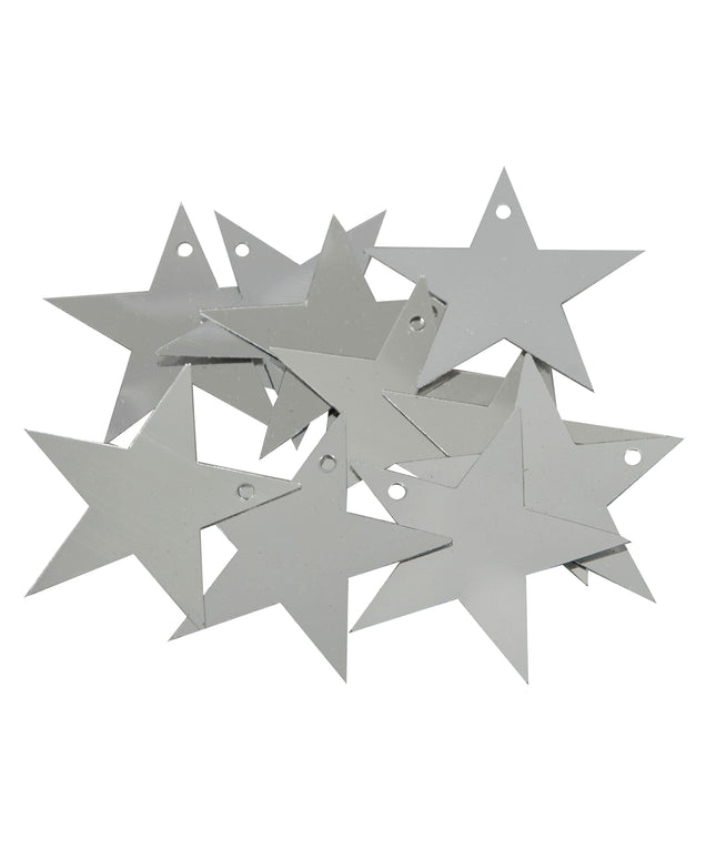 Sequins: Stars: 28mm: Silver