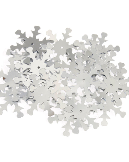 Sequins: Snowflake: 24mm: Silver