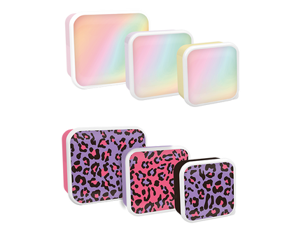 Girls Printed Food Boxes 3 Pack