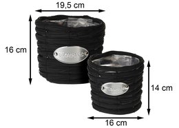 Wicker Woven Flowerpots Large- Black