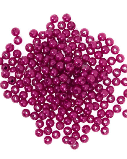 Beads: Pearls: 4mm: Fuchsia: Pack of 86 Pieces