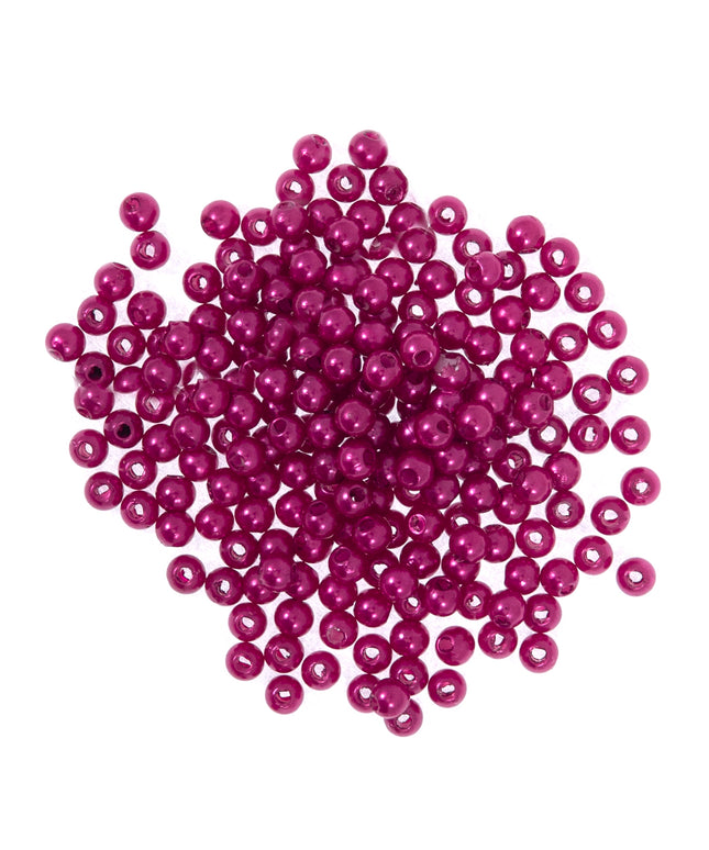 Beads: Pearls: 4mm: Fuchsia: Pack of 86 Pieces