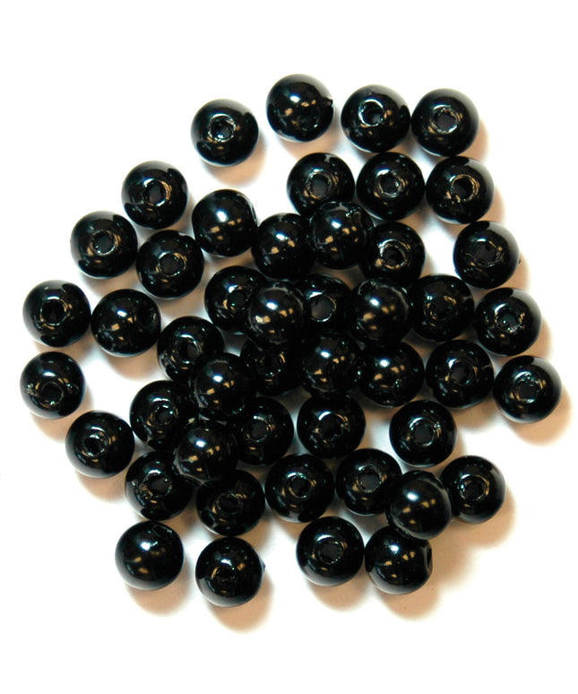 Beads: Pearl: 5mm: Black: 40 Pieces