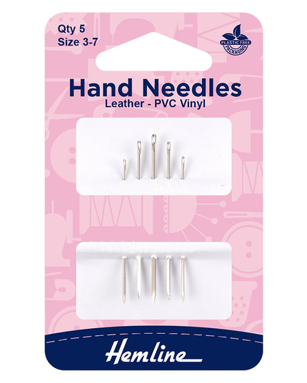Hand Sewing Needles: Leather-PVC-Vinyl: Size 3-7: Pack of 5