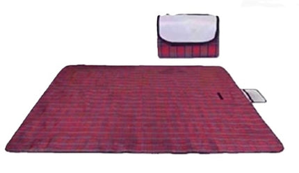Large Picnic Mat 150x200cm – Foldable Outdoor Blanket (Red Check)