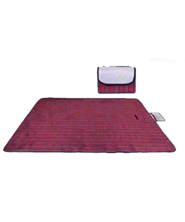 Large Picnic Mat 150x200cm – Foldable Outdoor Blanket (Red Check)