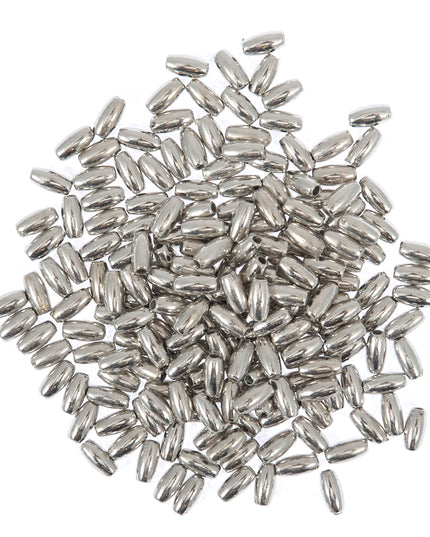 Beads: Oval Pearls: 6mm x 3mm: Silver