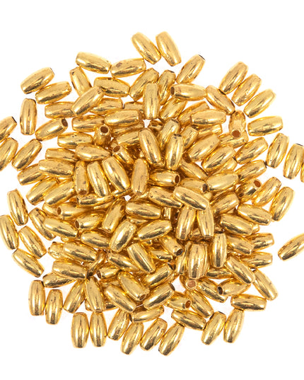 Beads: Oval Pearls: 6mm x 3mm: Gold