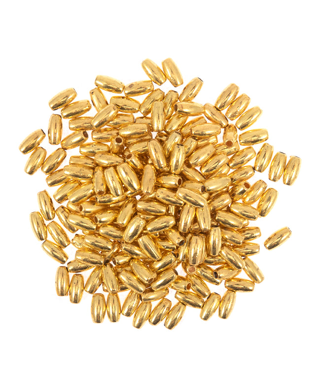 Beads: Oval Pearls: 6mm x 3mm: Gold