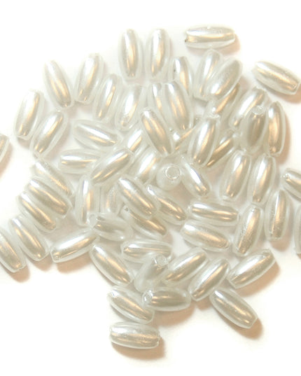 Beads: Pearl: Oval: 3 x 6mm: White