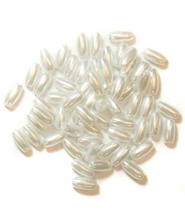 Beads: Pearl: Oval: 3 x 6mm: White