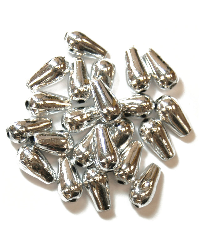 Beads: Pearl: Drops: 6 x 9mm: Silver