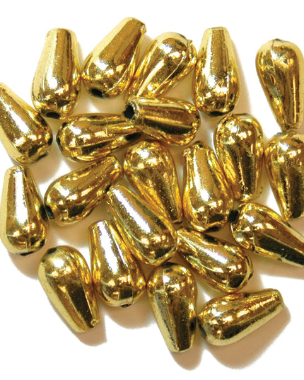 Beads: Pearl: Drops: 6 x 9mm: Gold