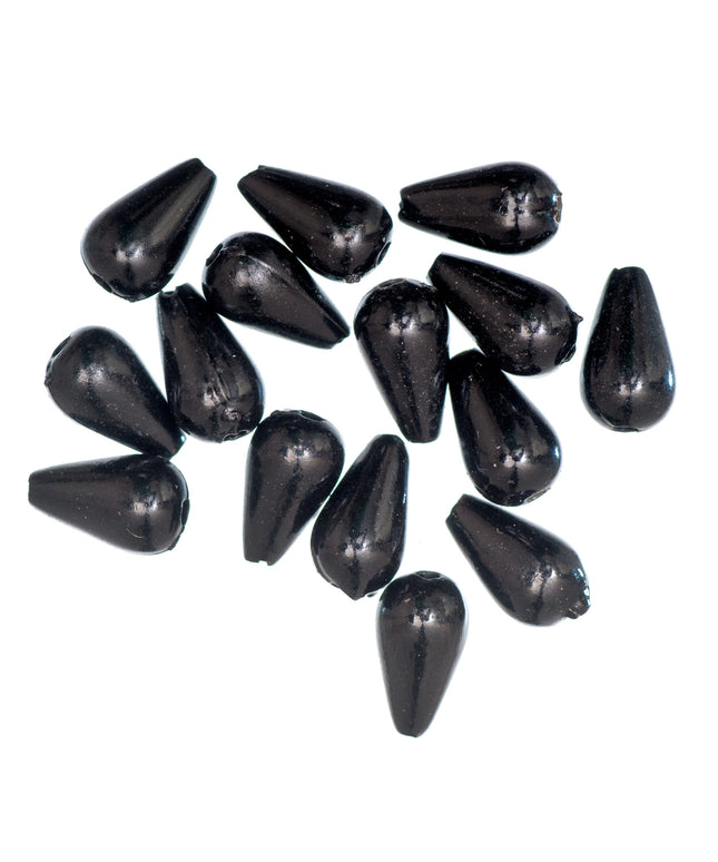 Beads: Pearl: Drops: 6 x 9mm: Black