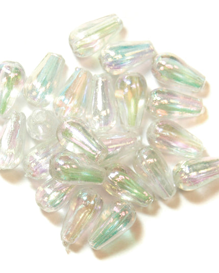 Beads: Pearl: Drops: 6 x 9mm: Aurora