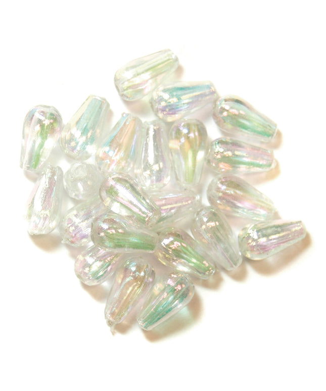 Beads: Pearl: Drops: 6 x 9mm: White