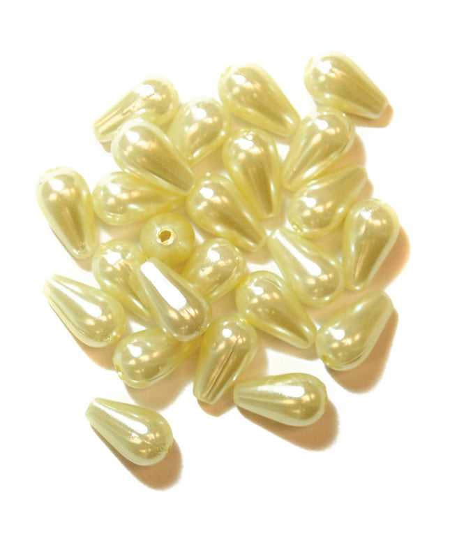 Beads: Pearl: Oval: 6 x 9mm: Cream