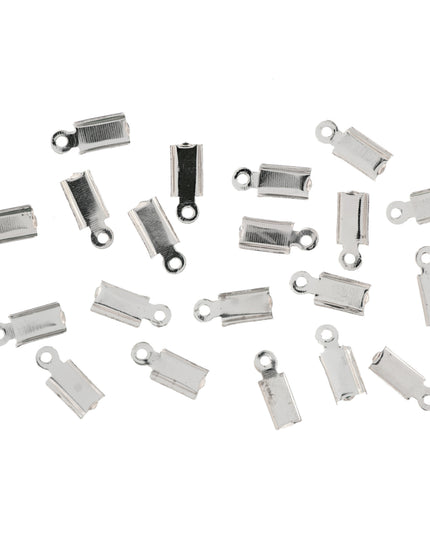 Leather Crimps: Flat: Silver
