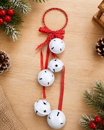 Christmas 32cm Door Hanging Bells White
