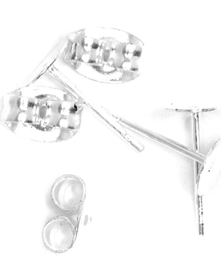 Ear Post: Flat Stud & Scroll: Silver