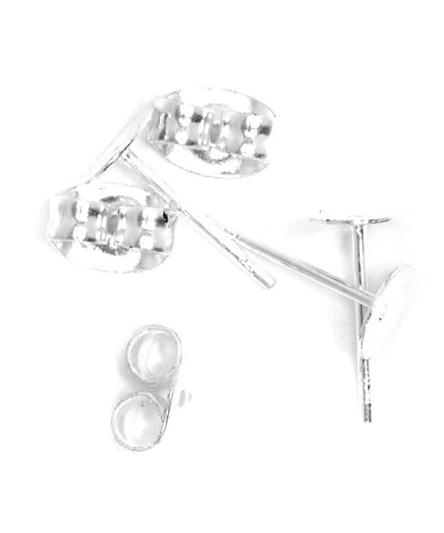 Ear Post: Flat Stud & Scroll: Silver