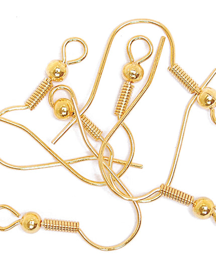 Long Ball Ear Wire: Gilt