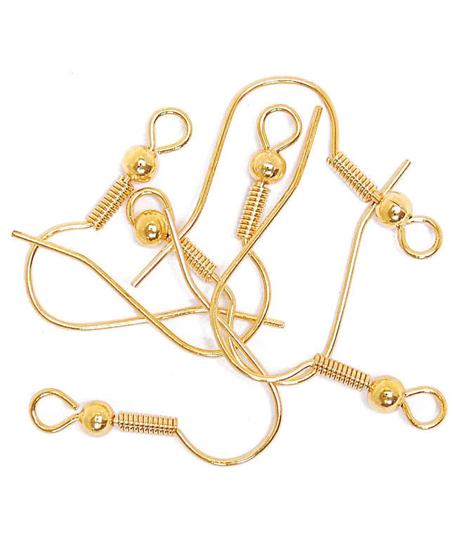 Long Ball Ear Wire: Gilt