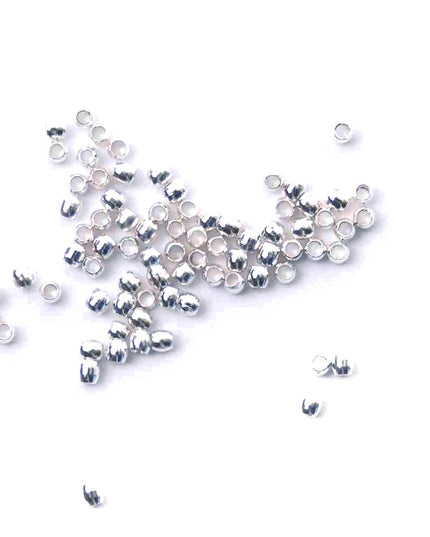 Crimp Beads: Silver: 2mm