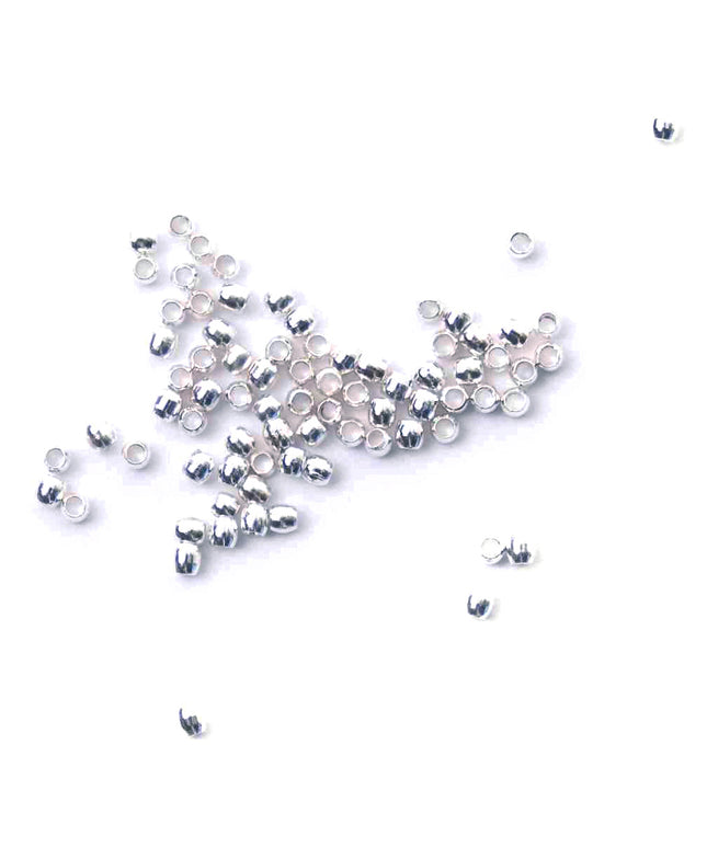 Crimp Beads: Silver: 2mm