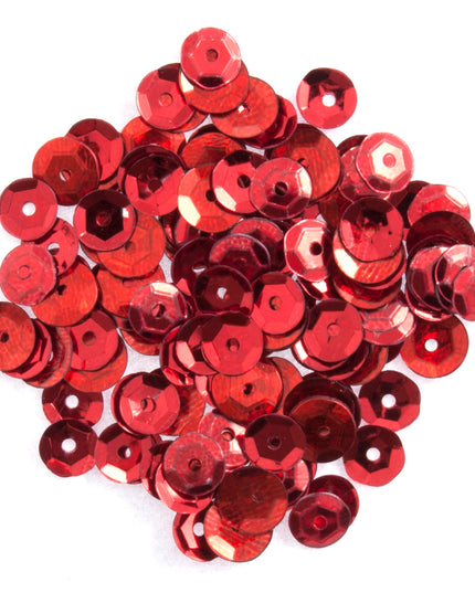 Sequins: Cup: 5mm: Red