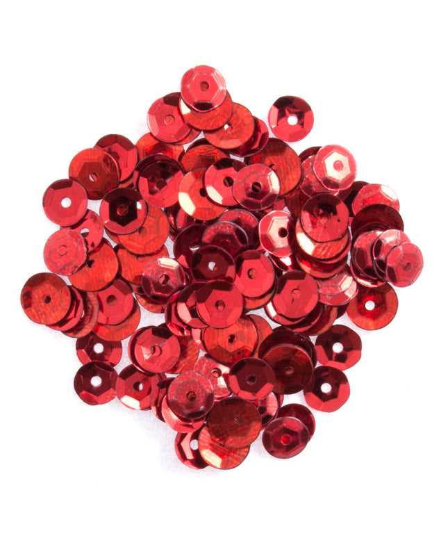 Sequins: Cup: 5mm: Red