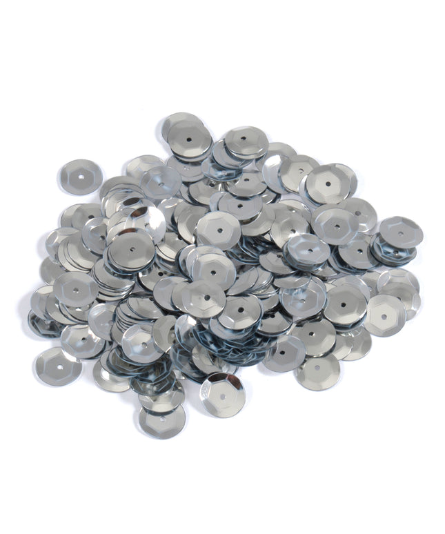 Sequins: Cup: 8mm: Silver
