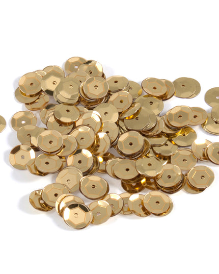 Sequins: Cup: 8mm: Gold