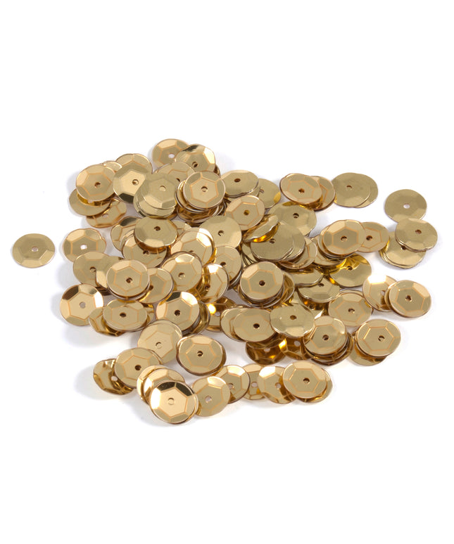 Sequins: Cup: 8mm: Gold