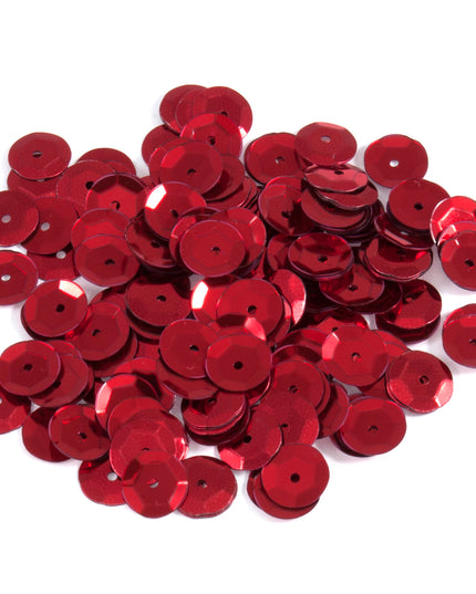 Sequins: Cup: 8mm: Red